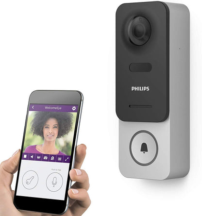 Philips WelcomeEye Link WLAN Video Türklingel Full HD 1080p 160 Grad Akku 531034