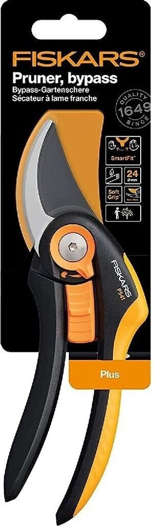 Fiskars P541 Gartenschere Einhand Bypass Präzisionsschnitt Kunststoffgriff