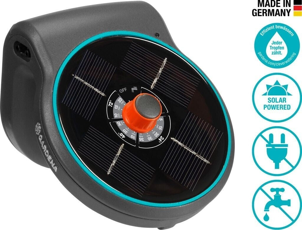 Gardena AquaBloom 13300-20 Solar Urlaubsbewässerung Set mit Tropfern Schlauch