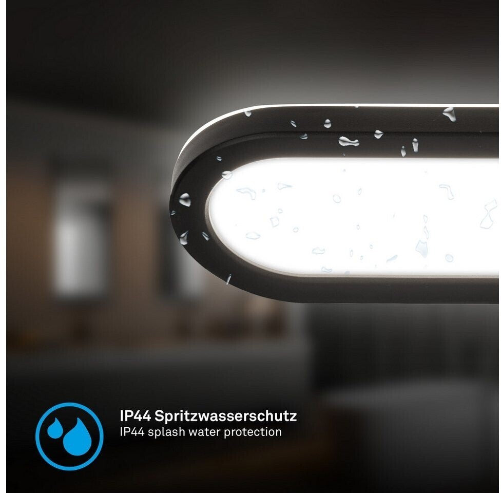 Briloner PIL LED Spiegelleuchte 35cm 10W 1200lm 4000K IP44 Schwarz Backlight