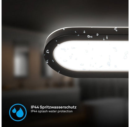 Briloner PIL LED Spiegelleuchte 35cm 10W 1200lm 4000K IP44 Schwarz Backlight