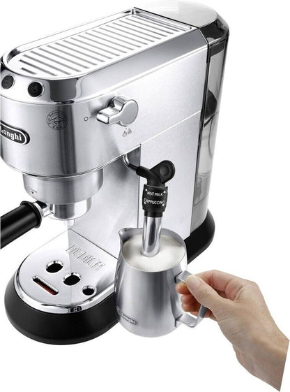 DeLonghi Siebträgermaschine Dedica Style, EC 685.M, mit Milchaufschäumer silber