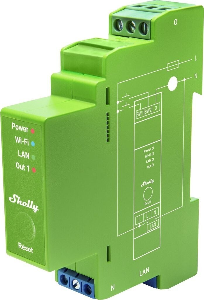 Shelly Pro Dimmer 1PM WLAN LAN Bluetooth Hutschiene Leistungsmessung