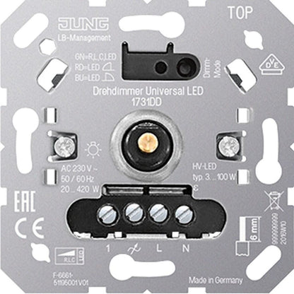 JUNG 1731DD Drehdimmer Universal LED Unterputz mit Nebenstelleneingang