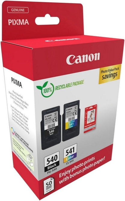 Canon PG-540 CL-541 Original Druckerpatronen Multipack + 50 Blatt Fotopapier