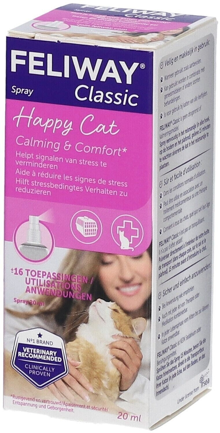 FELIWAY® Classic Spray 20ml Pheromon – entspannte Katzen zuhause und unterwegs
