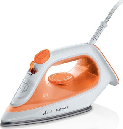 Braun TexStyle 1 SI1009OR Dampfbügeleisen 1900W 220ml Orange Weiß Keramik Neu