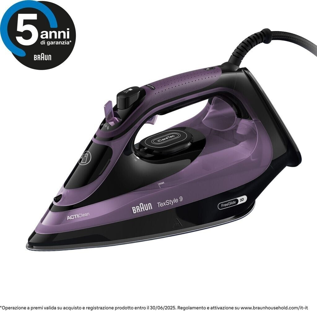 Braun TexStyle 9 SI9661VI Dampfbügeleisen 3100W 330ml EloxalPlus Violett Neu