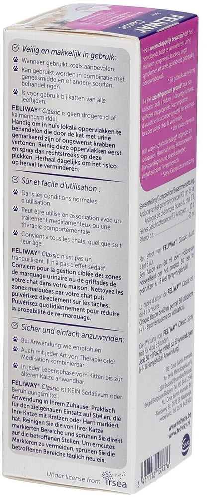 FELIWAY Classic Spray, 60ml - Für zusätzliche Enstpannung, Zuhause und auf Reise