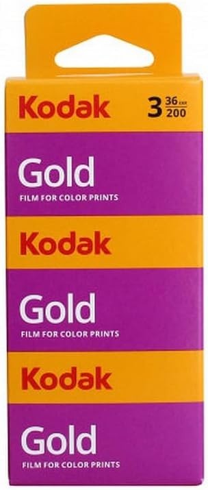 Kodak Gold 200 35mm Farbfilm 3er Pack ISO 200 – je 36 Aufnahmen, feine Körnung