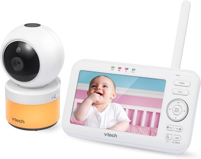 VTech VM5463 Babyphone – 5 Zoll Display, Kamera, Schlaflied-Funktion, Temperatur