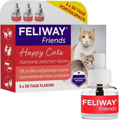 FELIWAY FRIENDS 3x30 Tage Vorteilspack- Pheromone Lösung bei Stress mit Katzen
