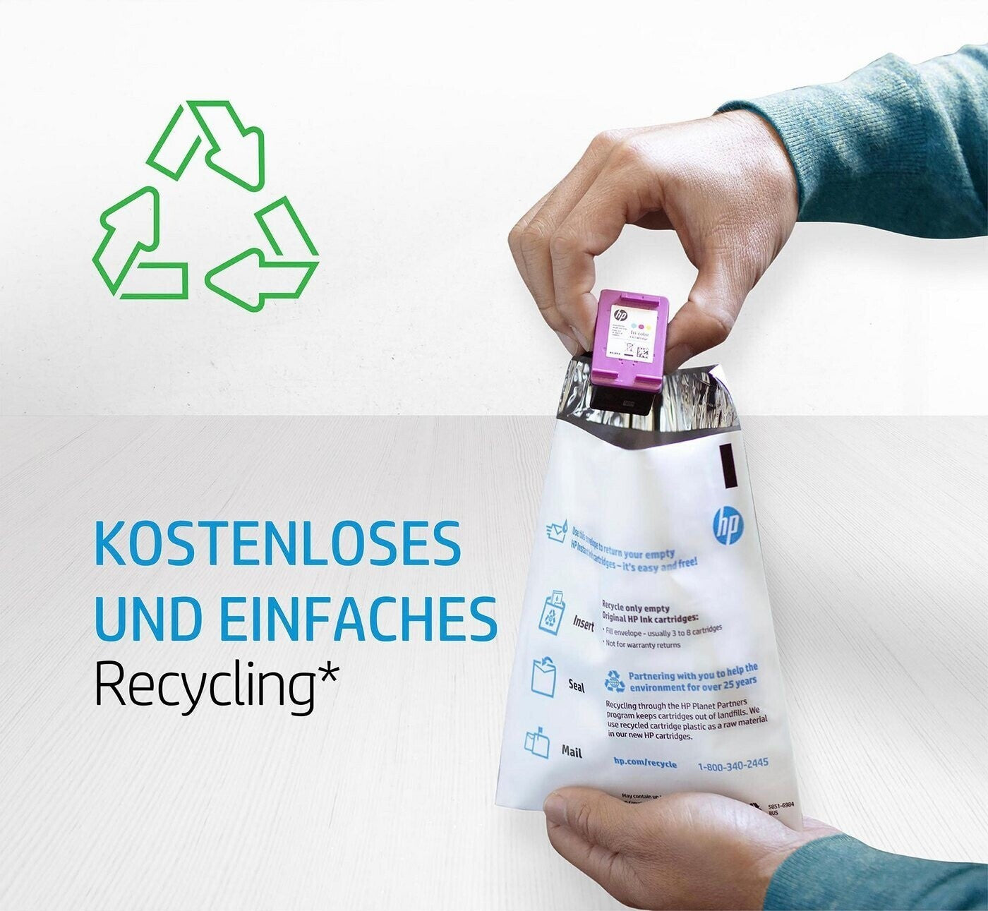 HP 302XL, Black, 8,5ml Pages: 480, High Capacity, F6U68AE#301(Neu) Original V.