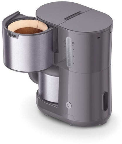 Braun Filterkaffeemaschine KF 1500 GY, OptiBrew System, 15 Tassen grau Edelstahl