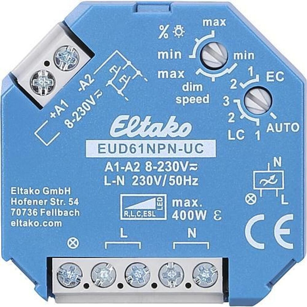 Eltako EUD61NPN-UC Universal Dimmschalter 8-230V UC LED Unterputz