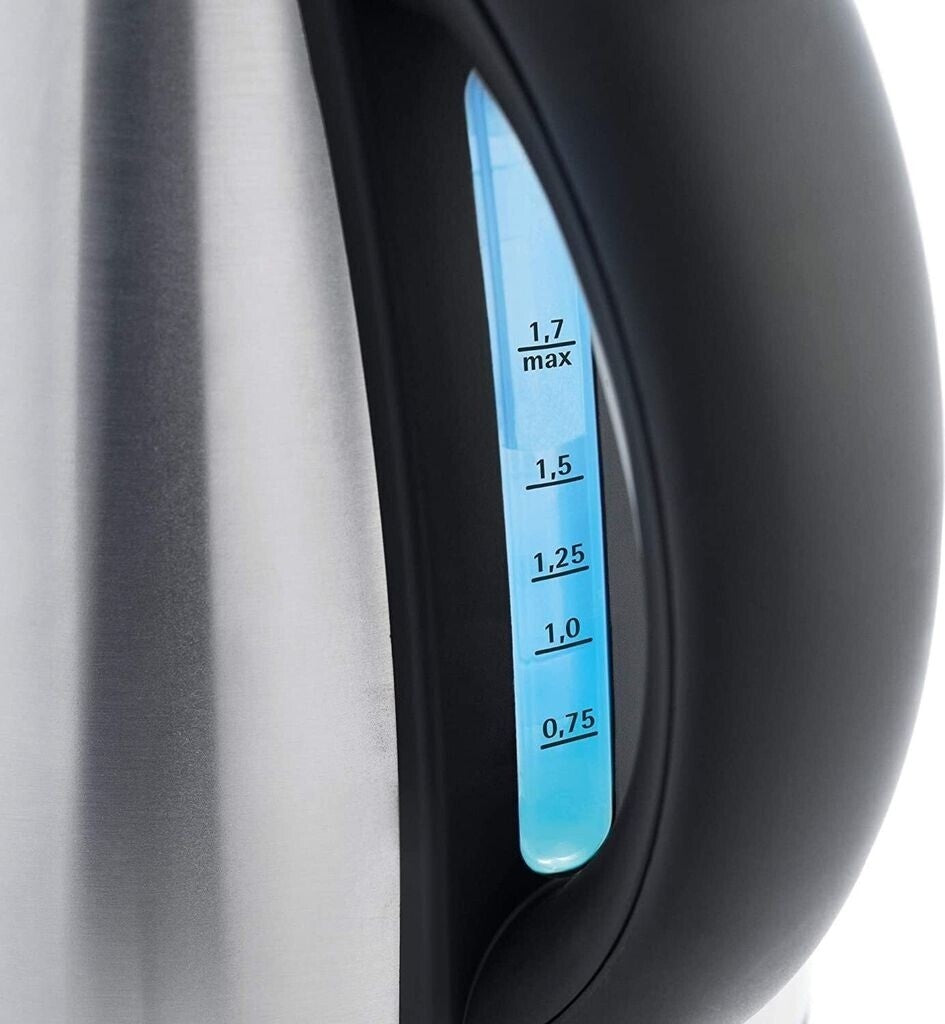 WMF Stelio Wasserkocher 1,7L Edelstahl schwarz 2400W mit Kalkfilter