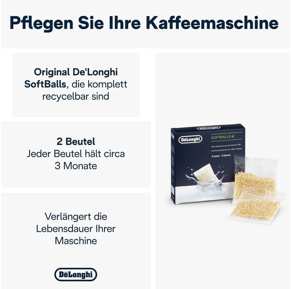 De'Longhi SoftBalls DLSC551 – Antikalk-Kügelchen, geeignet für Kaffeemaschinen