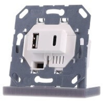 Gira USB-Spannungsversorgung Typ A Typ C 2fach Einsatz 234900 System 55