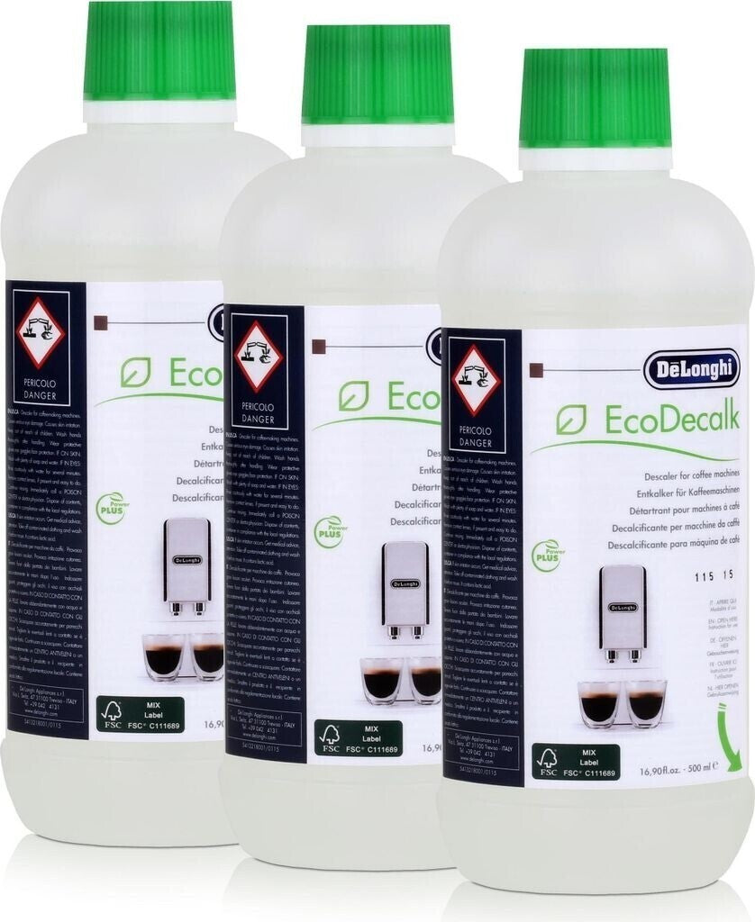Delonghi EcoDecalk DLSC 500 Entkalker für Kaffeevollautomaten 500ml (3er Pack)