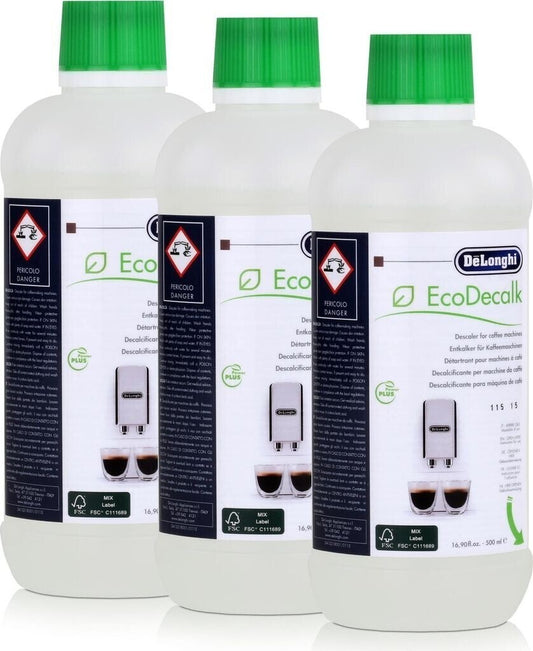 Delonghi EcoDecalk DLSC 500 Entkalker für Kaffeevollautomaten 500ml (3er Pack)