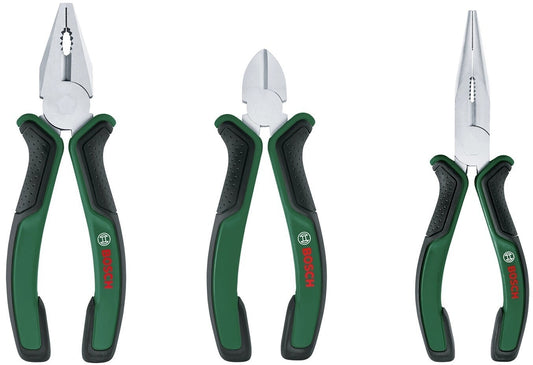 Bosch Zangen-Set 3-tlg Kombizange Spitzzange Seitenschneider 1600A02C0S Neu