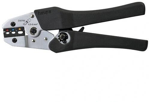 Haupa 210761 Crimpzange für Kabelschuhe Verbinder 0,5-6 mm² mechanisch verchromt