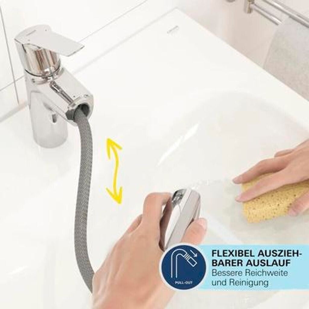 GROHE Start 23978003 Waschtischarmatur M Chrom Ausziehbarer Auslauf Push-Open