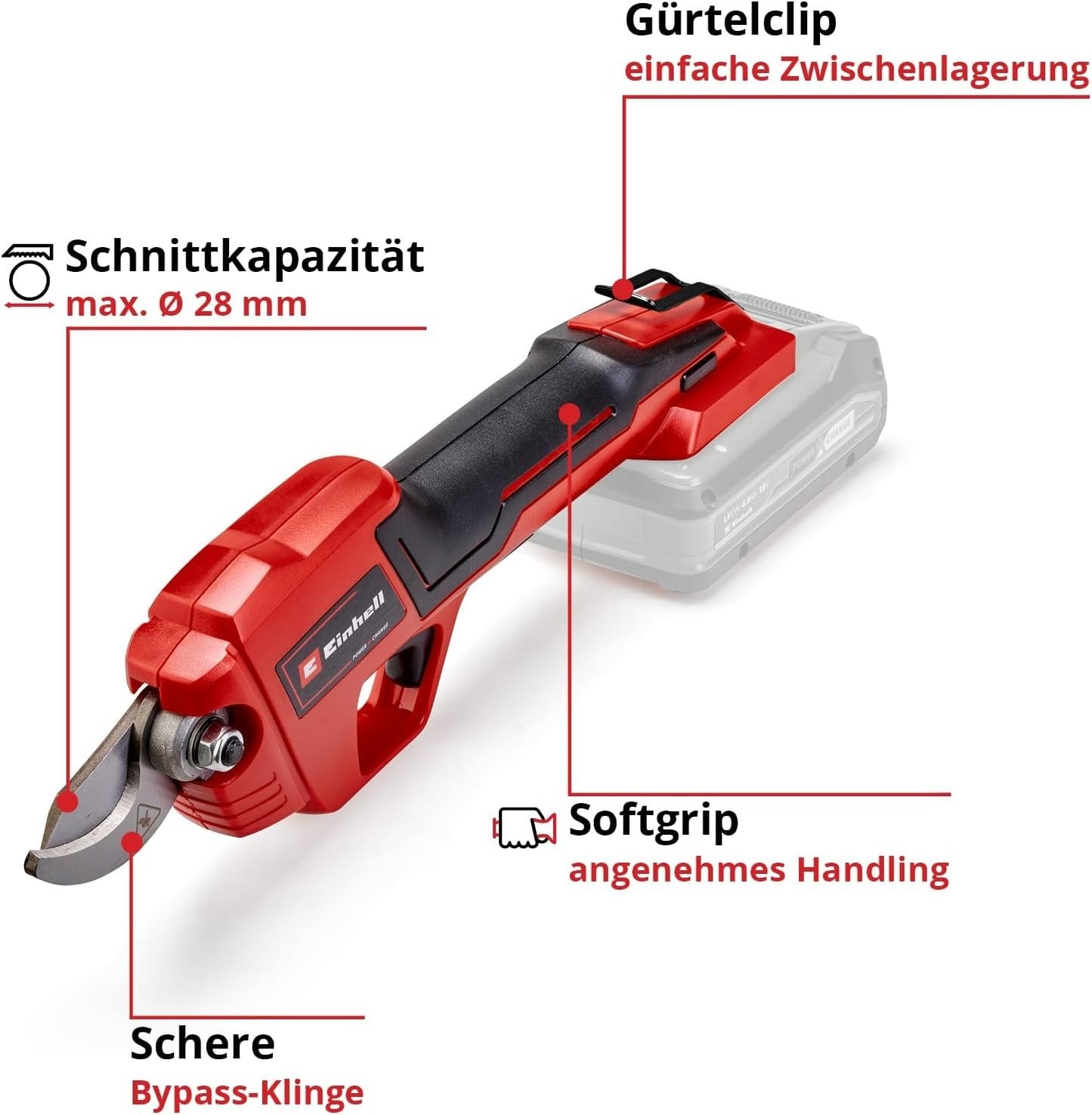 Einhell GE-LS 18 Li Akku Astschere Metallgetriebe Softgriff 3408300 SOLO