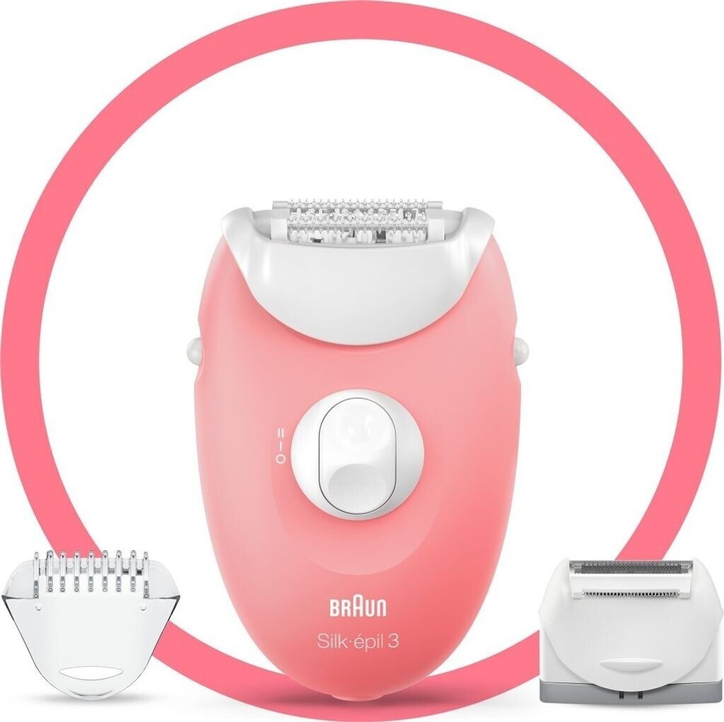 Braun Silk-epil 3 Epilierer 3-277 Set mit Rasieraufsatz Trimmeraufsatz