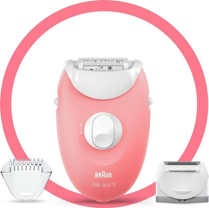 Braun Silk-epil 3 Epilierer 3-277 Set mit Rasieraufsatz Trimmeraufsatz