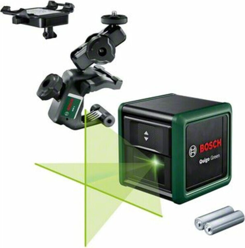Bosch Quigo Green Kreuzlaser 12 m, ±0,6 mm/m (0603663C02) Universalklemme MM2