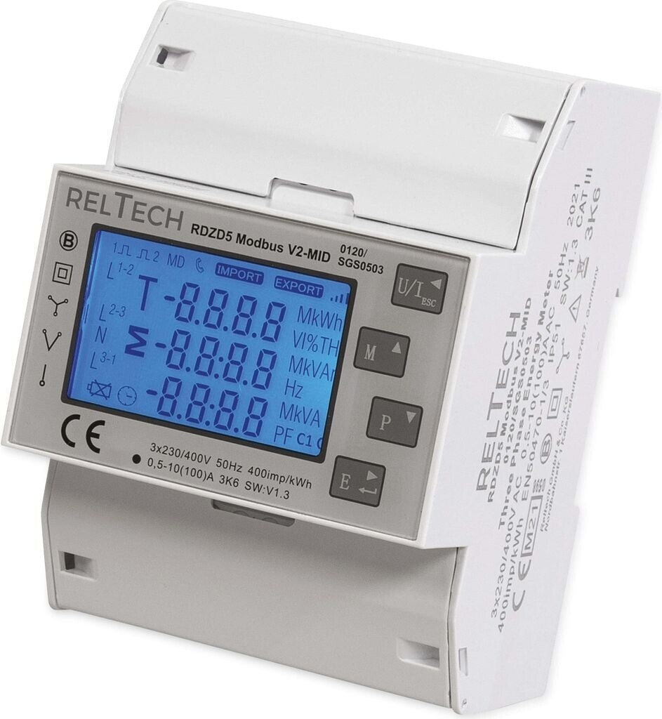 Reltech RDZD5 MID Drehstromzähler digital 100A Modbus DIN Schiene