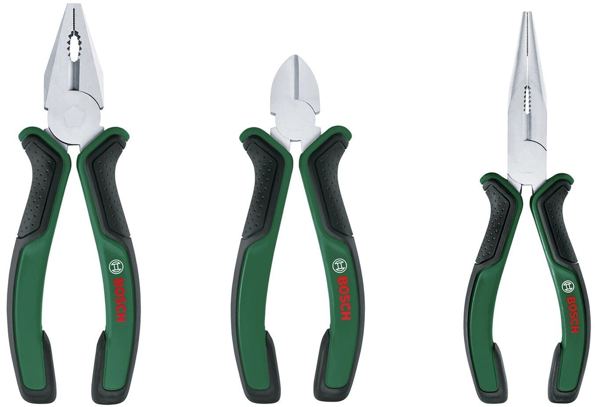Bosch Zangen-Set 3-tlg Kombizange Spitzzange Seitenschneider 1600A02C0S Neu