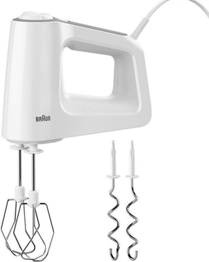 Braun MultiMix 3 HM 3100 Handmixer 500W 5 Stufen Turbo Knethaken Rührbesen Weiß