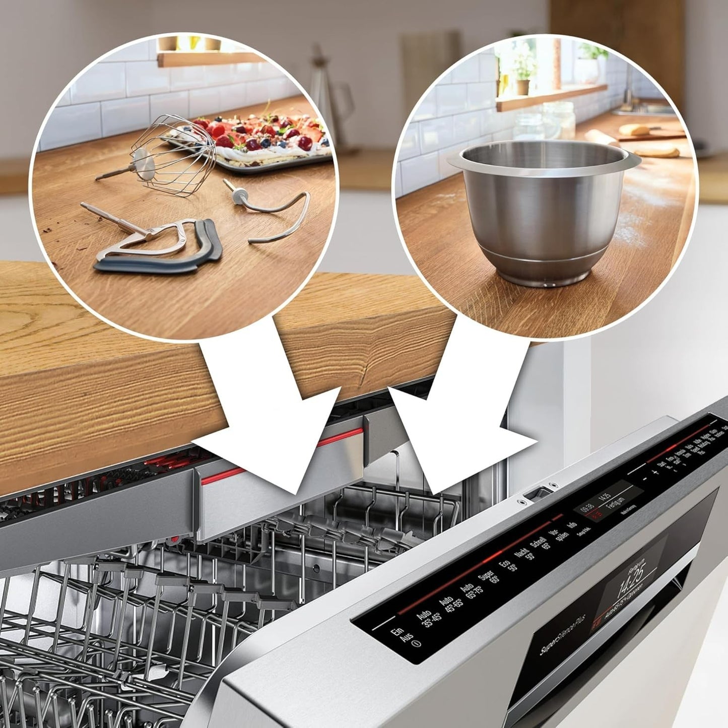 Bosch MUM5XW34 Küchenmaschine Serie4 1000W 3,9l Edelstahlschüssel Weiß/Champagne