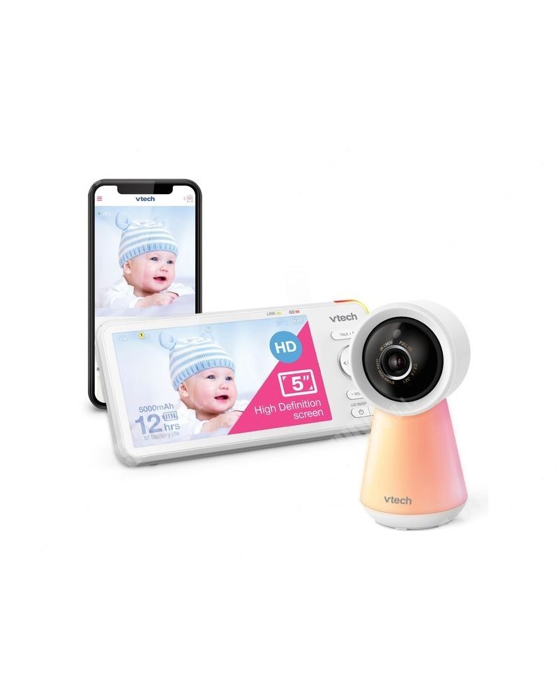 VTech RM5756HD – 5″ WLAN-Babyphone, 1080p HD, 360° Schwenken/Neigen, Zoom
