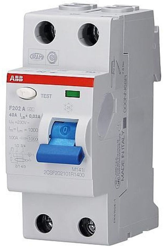 ABB FI Schalter F202 A 40A 0,03A Typ A 2CSF202101R1400