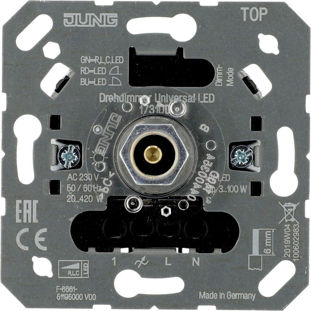 JUNG 1731DD Drehdimmer Universal LED Unterputz mit Nebenstelleneingang