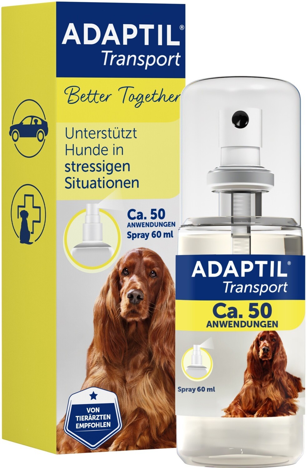 ADAPTIL Transport Spray für Hunde | 60ml Anti Stress Spray Für Zuhause und Reise