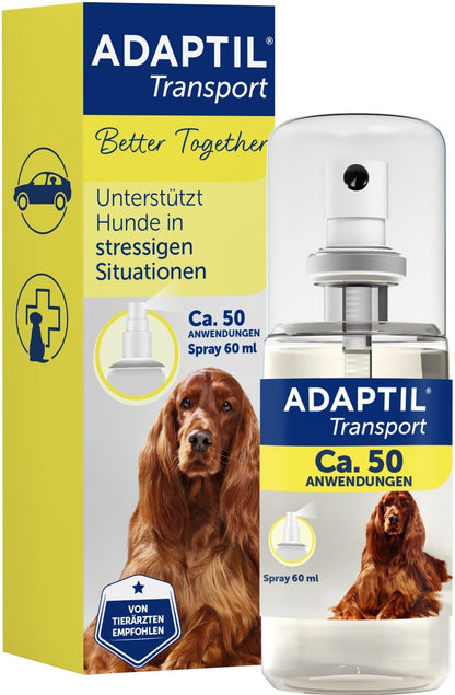 ADAPTIL Transport Spray für Hunde | 60ml Anti Stress Spray Für Zuhause und Reise