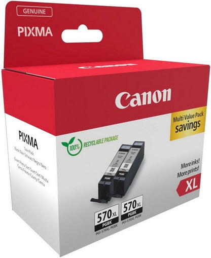 Canon PGI-570PGBK XL Original Druckerpatronen Schwarz Doppelpack 2x 22 ml Neu