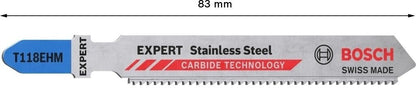 Bosch Expert Stichsägeblatt T118EHM Edelstahl Stainless Steel 3 Stück