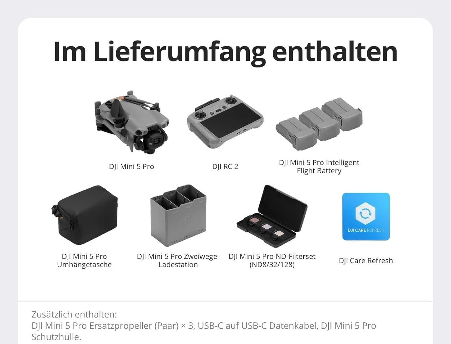 DJI Mini 5 Pro Fly More Combo mit DJI RC 2 4K60 HDR Video Hinderniserkennung