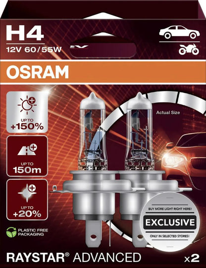OSRAM Raystar Advanced 2.0 H7 Halogenlampe 12V 55W 2 Stück