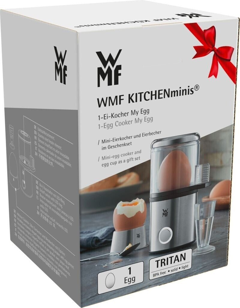 WMF Küchenminis 1-Ei-Eierkocher, MyEgg, mit Eierbecher, Cromargan matt Neu & OVP