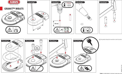 ABUS Wand- und Bodenanker Granit WBA 75 - Befestigungsanker für Fahrrad, (Neu)
