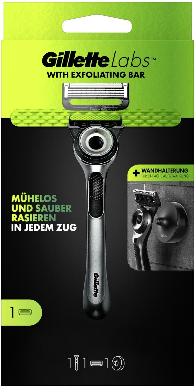 GilletteLabs Rasierer Herren mit Reinigungselement 5 Klingen 1 Griff 1 Ersatzkli