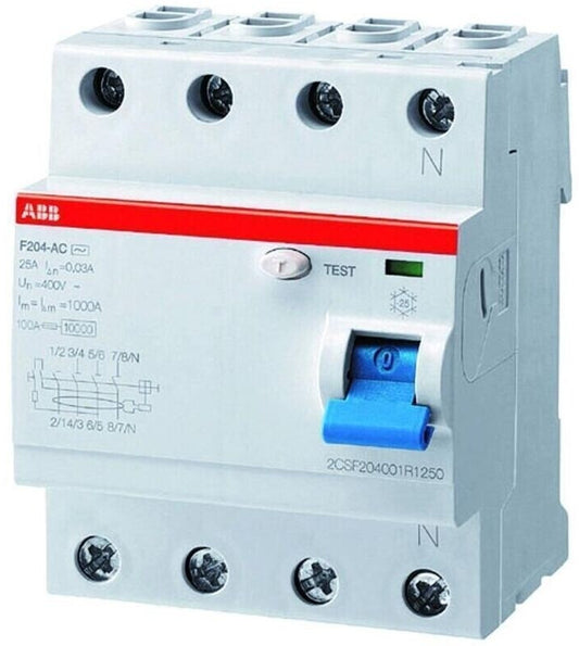 ABB F204A-25/0,03 FI Schutzschalter 4-polig 25 A 30 mA Typ A Original Neuware