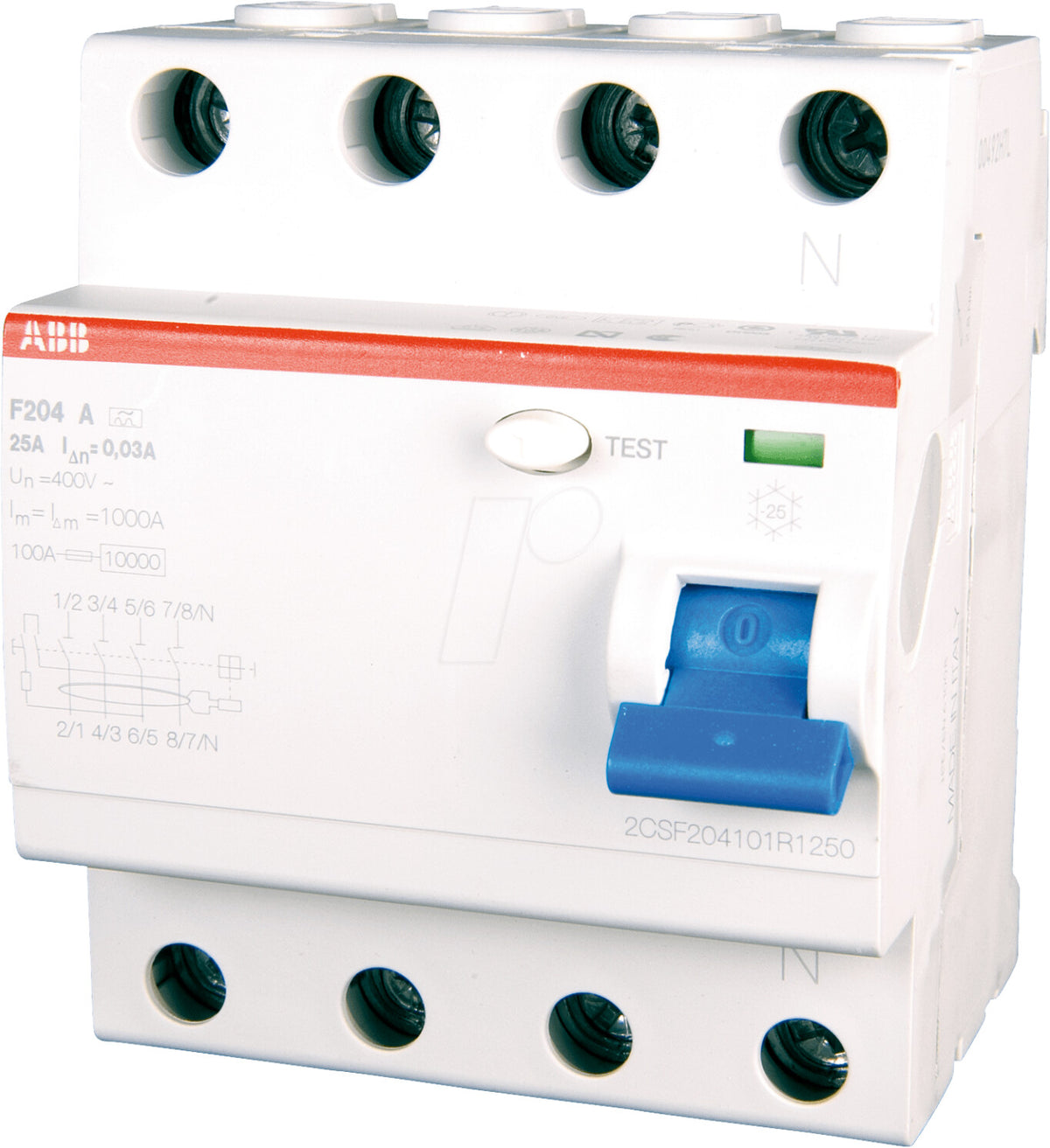 ABB F204A-25/0,03 FI Schutzschalter 4-polig 25 A 30 mA Typ A Original Neuware – Ansicht 6