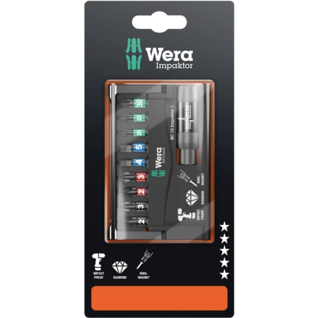 Wera Bit-Check 10 Impaktor 1 SB Bit-Set 10-teilig 05073980001 – Ansicht 1